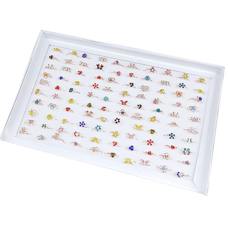 12 шт., простое универсальное кольцо с цветком и бриллиантом для девочек, кольцо с кристаллами