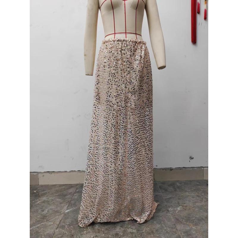 Women's Summer Sequins Long Half-body Skirt