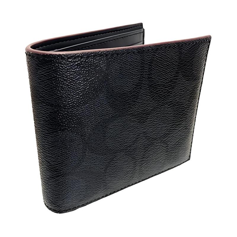COACH Classic presbyopia three-in-one cow leather card holder keychain wallet men's black black
