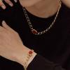 PANACHE CHASUNYOUNG Carnelian Signet Chain Bracelet