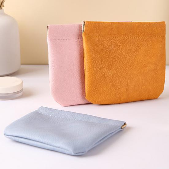 12 шт. Косметичка из искусственной кожи на кнопке, мини-косметичка, водонепроницаемая сумка для хранения, портативная самозапечатывающаяся сумка