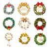 Yousheng Christmas Window Clings Large Christmas Wreath Decals with Bow Bells Balls Xmas Static Stickers for Glass Holiday Home Office Stores Decor