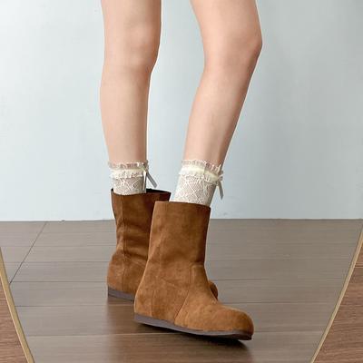 Queen Fan Взрывные Майяр Ретро Плоские Ботинки Женские 2025 Новые Осенние Увеличивающие Рост Узкие Ботинки