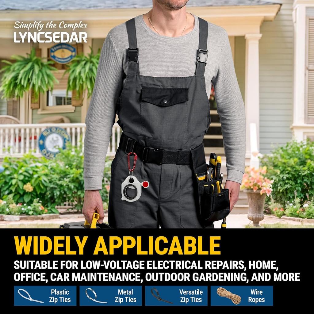 2-Pack Zip Tie Holder, White Cable Tie Holder, Heavy-duty Lockable Carabiner, Reble Zip Ties Holders for Tool Belt, Ziptie Holders Organizer Help