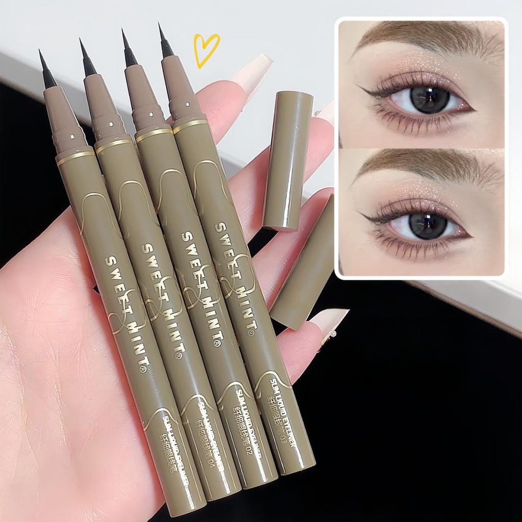 Slim Liquid Silkworm Waterproof Quick-drying Brown Non-smudged Liquid Eyeliner Pen Eye Makeup Eyeliner