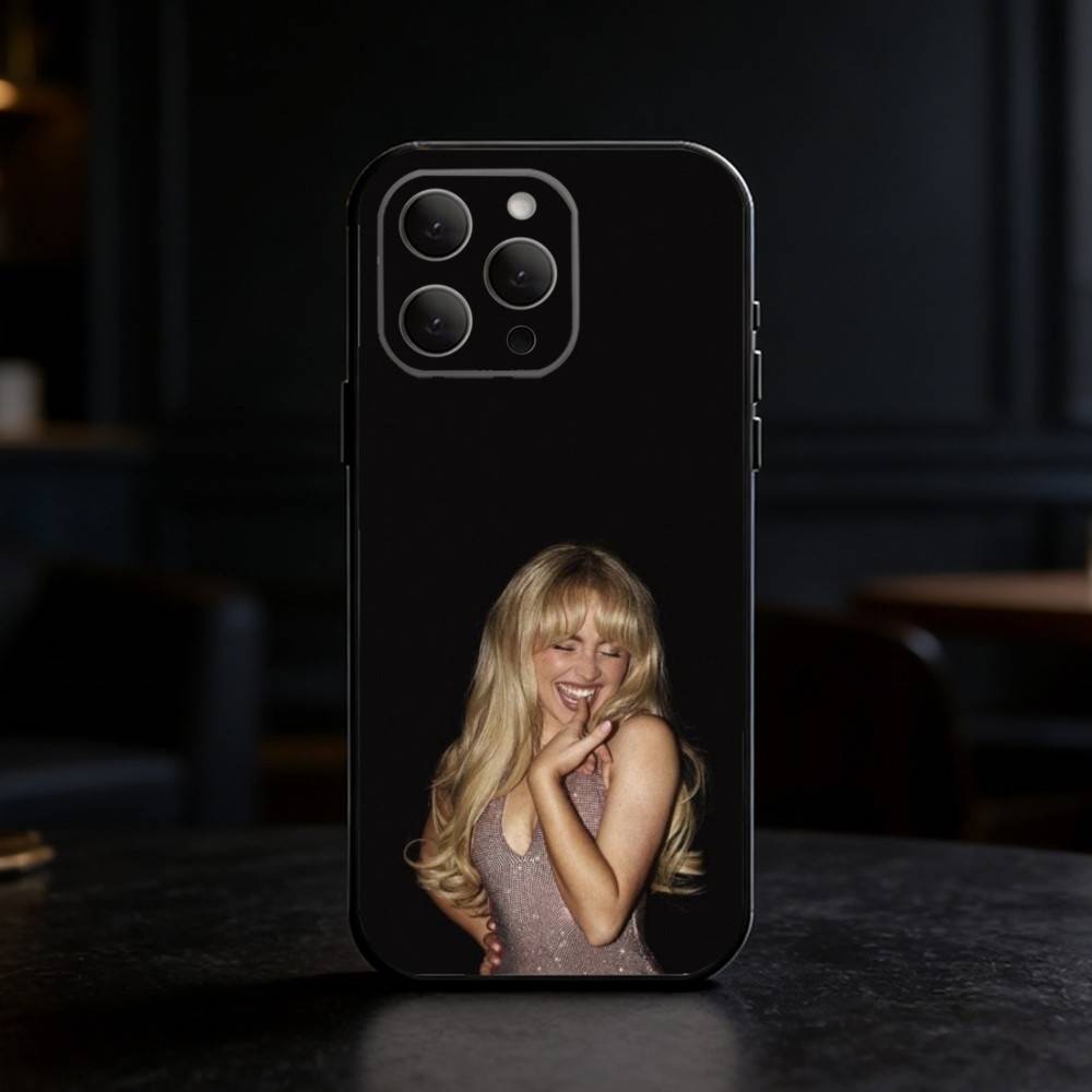 Singer S-Sabrina C- Carpenter Phone Case For iPhone 17,16,15,14,13,12,11 Plus,Pro,Max,Mini Silicone black Soft Cover