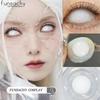 FUNSACHY 2pcs Blind Black Contact Lenses for Cosplay Colored White Contact Lens Red Color Eye Makeup for Halloween Beauty Pupils