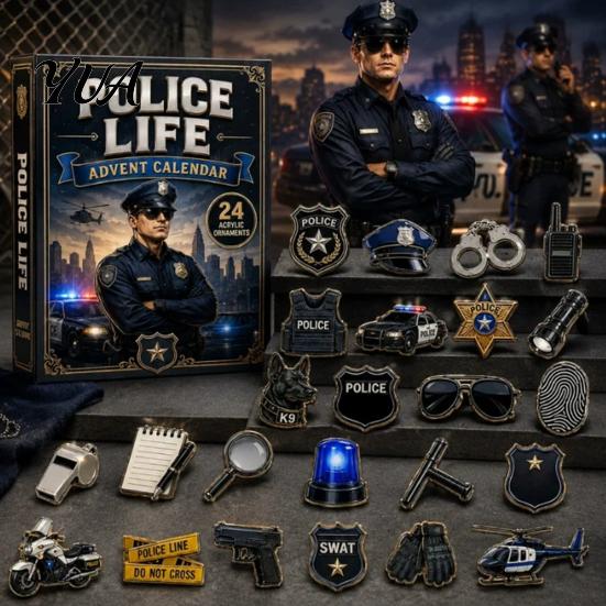 Retro Gift Box Set 2026 Career Advent Calendar, 24-Day Countdown with Mini Occupation Acrylic Miniature Props Figures, Community Helper Ornament Set,