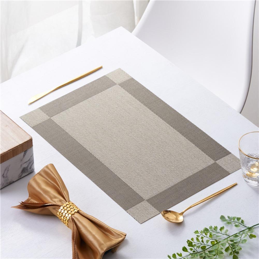6pcs Non Slip Dining Table Mat Waterproof Bowl Pad Durable Washable Party Placemat  Banquet