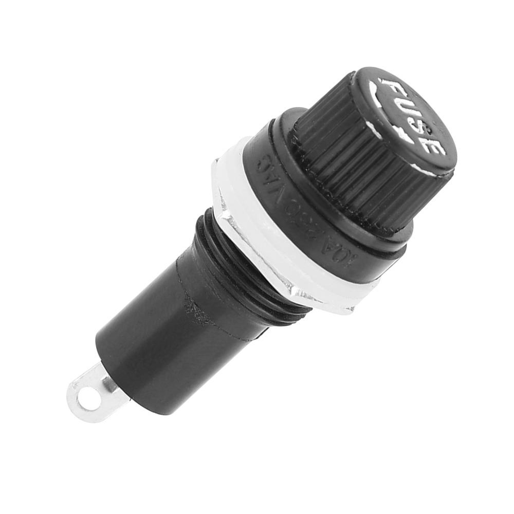 20PCS 5x20mm Screw Cap Fuseinf Holder Black Screw Cap Design Glass Tube Fuseing Holder Fuseing Holder Auto Stereo Installation
