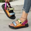 Модная обувь женская 2025 больших размеров с открытым носком женские сандалии на платформе повседневные сандалии женские смешанные цвета круглый носок обувь на среднем каблуке женская