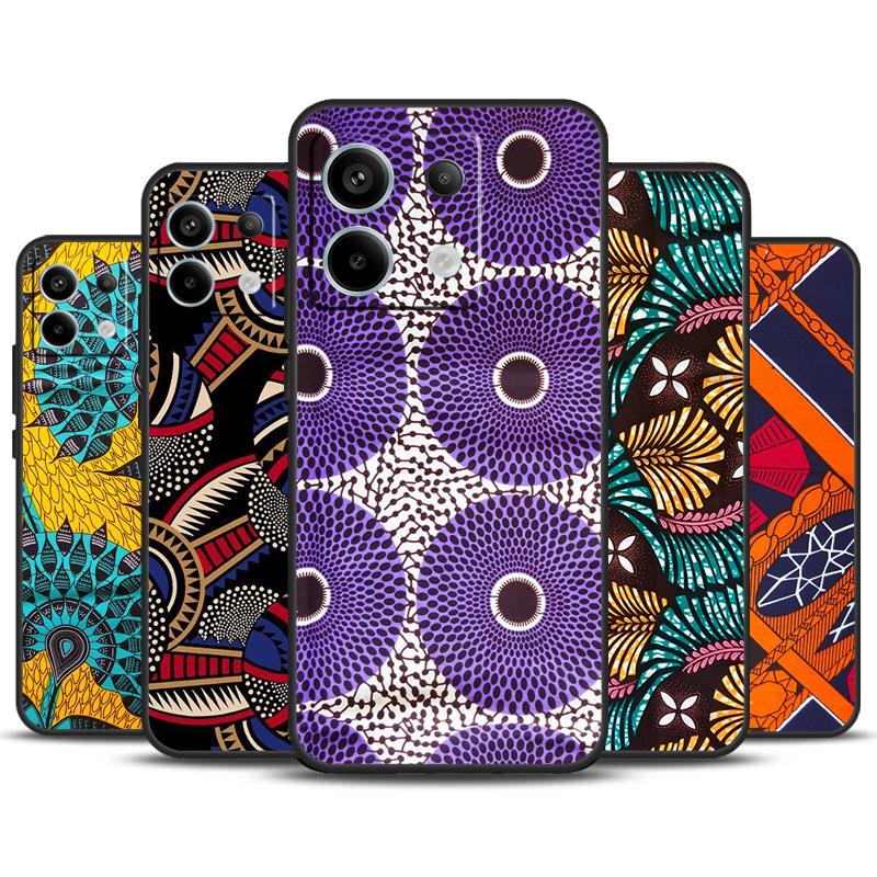 African Style Fabric Print Case For Xiaomi Redmi Note 13 Pro Plus Note 12 11 9 10 11S 10S 12S Redmi 13C 10C 12C Cover