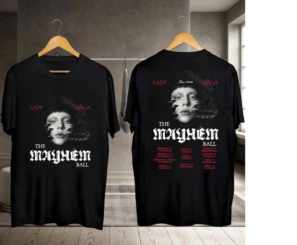 ady Gaga Tour 2026 Shirt Lady Gaga Graphic Shirt The Mayhem Ball Tour Tshirt Unisex T-Shirt Graphic Tee