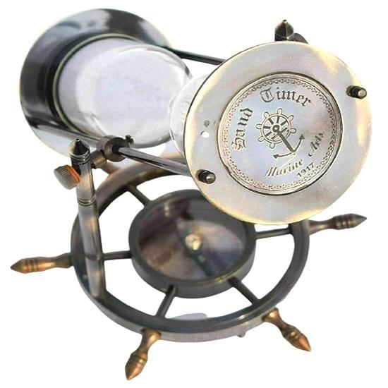 Латунные минутные часы с песочным таймером и стеклянными часами для дома