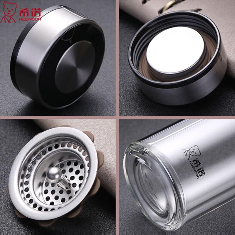 Zhi Shi Double Wall Borosilicate Glass Tumbler with Lid