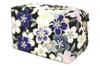 Uni Made In Futago Chirimen Japanese Pattern Balloon Pouch Blossom Navy (0110-6) Seni, Japan, [Cherry Design, Blue]