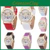 Очаровательные женские кварцевые часы с кошачьей мордочкой и кожаным ремешком, мультяшный дизайн