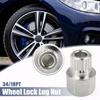 Hollow Wheel Lock Lug Nut Lug Nut Screw Removal Key Silver Tone Steel