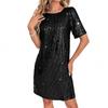 Spring Summer Women's Fashion Short-sleeved Sequin Dress Dress Dress
