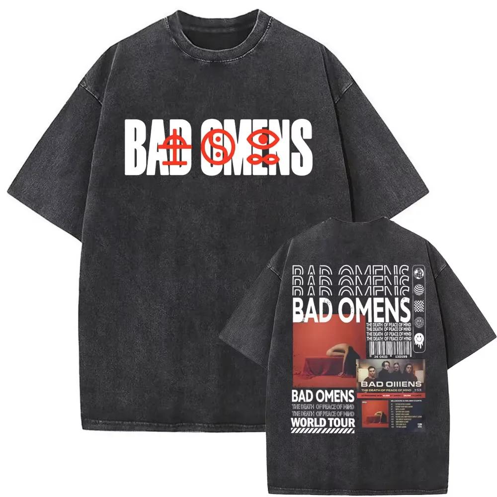 Washed Vintage Rock Band Bad Omens Graphic Tshirt Do You Feel Love Tour 2026 T Shirt Men Women Casual Oversized Cotton Tshirts
