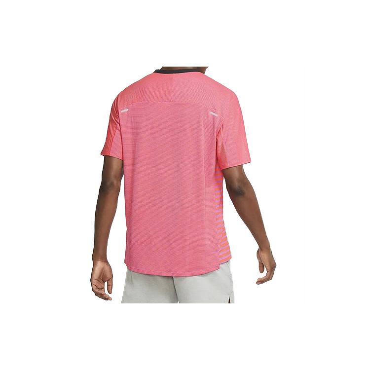 Nike T Shirts Men's Pink Crew Neck Moderate Straight Fit CU6057-551