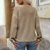 Женская футболка с V-образным вырезом, длинным рукавом, пуговицами, частичной застежкой, пуловер, топы, дизайн с цветными блоками, повседневные топы для ежедневной носки