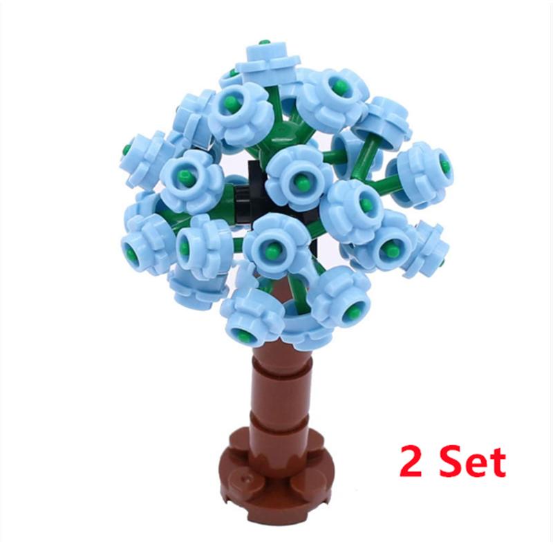 Buildings Blocks Tree Flower Sets City Plant Garden Bonsai Forest Natural City Street View Park Jungle MOC Model Toys For Kids