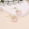 French gentle pink MIN letter crescent moon inlaid zircon love earrings Elegant, smart and simple and versatile earrings