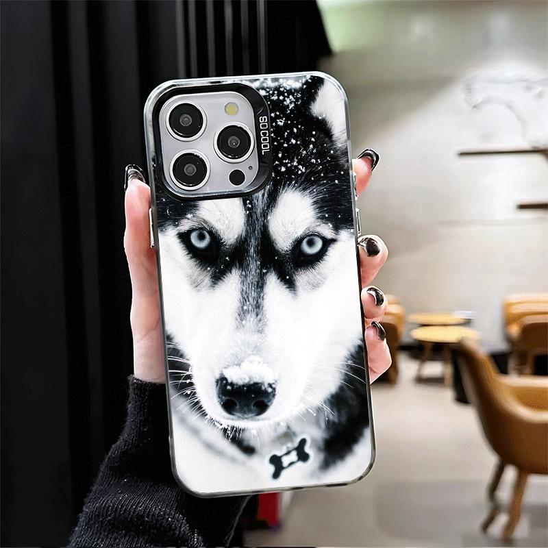 Аляскинский Хаски Милые Собаки Ударопрочный Чехол для Телефона для iPhone 17 Air 16 16E 15 Pro Max 14 Plus 13 Mini 12 Задняя Крышка Противоударный Fundas