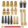 21Pcs Bicycle Valve Adapter Set Aluminum Alloy Presta Schrader Valve Adapter Inflator Pump Nozzle Kit Inflator Pump Accessory