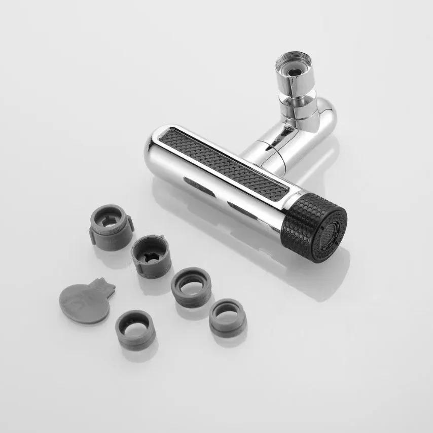 Kitchen Faucet Waterfall Multifunctional Water Tap Outlet Splash Proof Universal 360°Rotating Bubbler 6 Modes Nozzle Extension