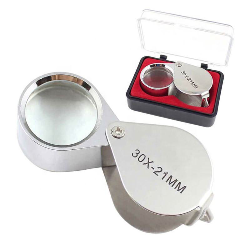 10X / 20X / 30X Jeweler Loupe Glass Loupe Metal Round Body Jewelers Eye Loupe Magnifier Magnifying 21mm