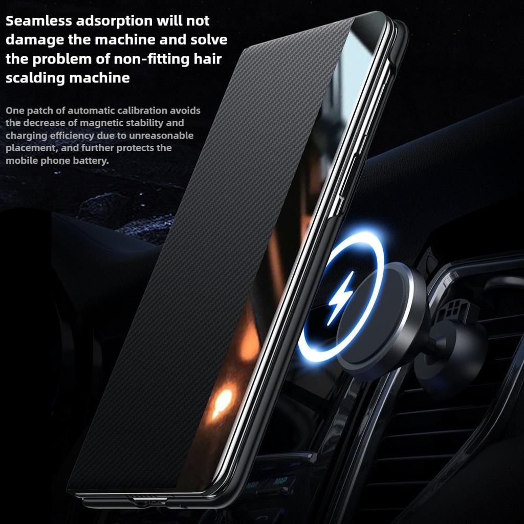 ZFold 7 Business Kevlar Texture Magnetic Screen Flip Leather Phone Case for Samsung Galaxy Z Fold 7 Fold6 5 4 Protection Cover