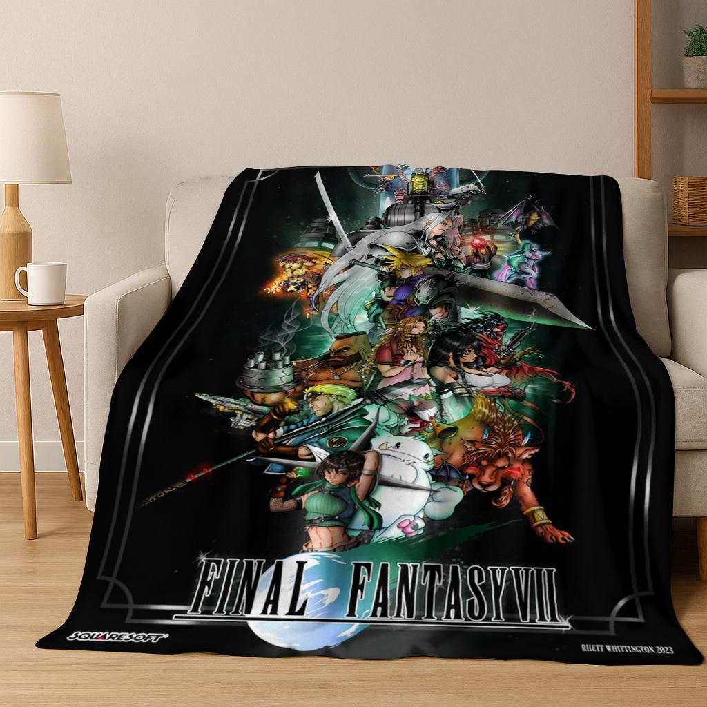Мультяшное фланелевое одеяло Final Fantasy Сефирот Клауд Тифа, теплое и уютное мягкое покрывало для дома, спальни, кровати, дивана, ребенка