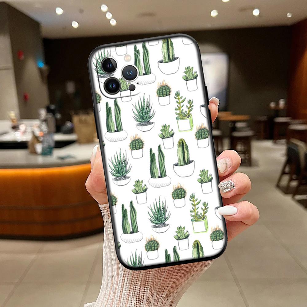 RA33 Watercolour Cacti Succulent New High-End Shell Phone Case for iPhone 16 15 14 13 12 Pro Max Plus Mini