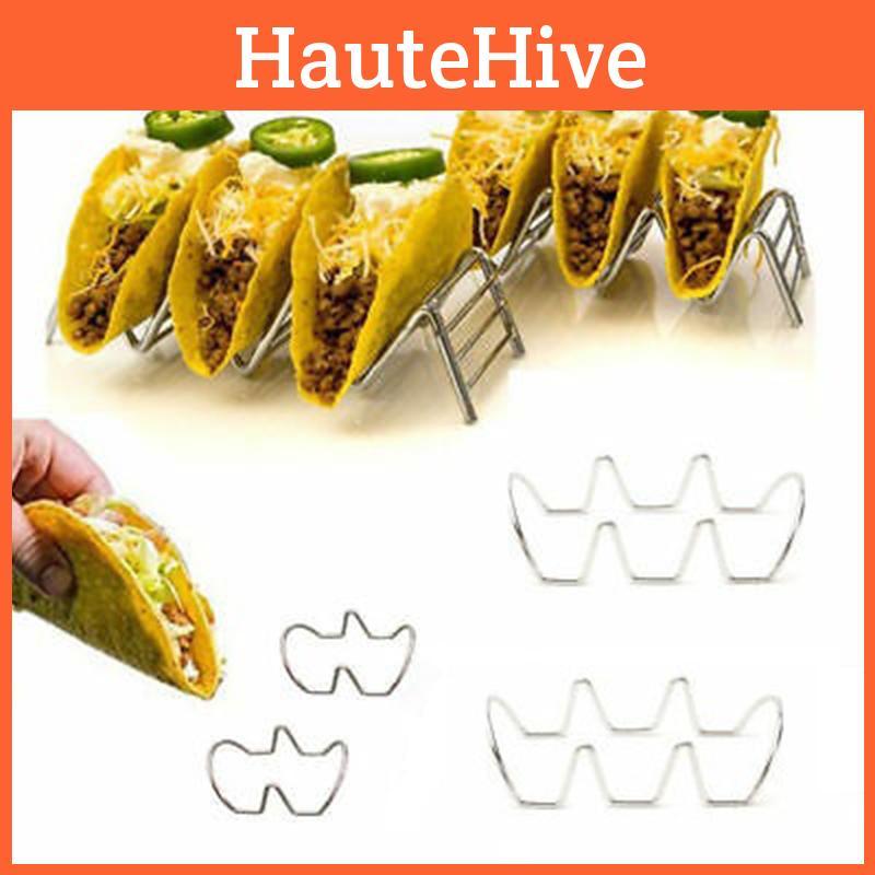 Premium Food Grade Stainless Steel U-shaped 2-slot Taco Rack For Tables