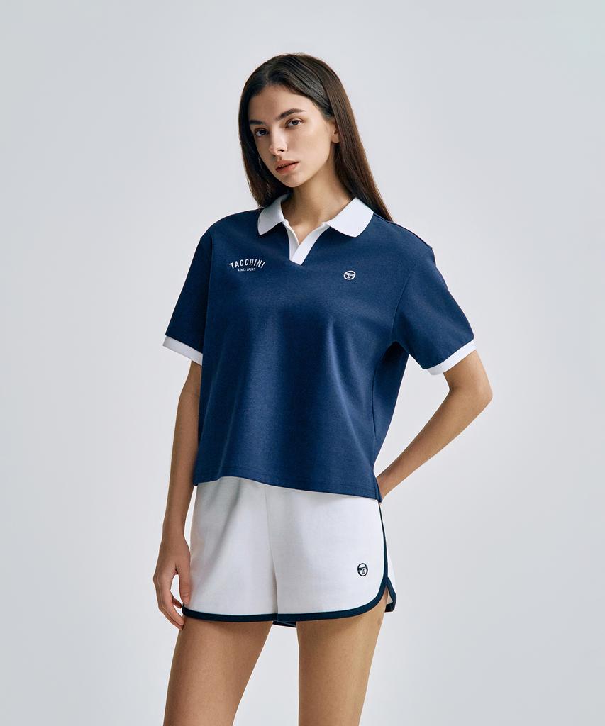 SERGIO TACCHINI W Double Knit Open Collar Polo