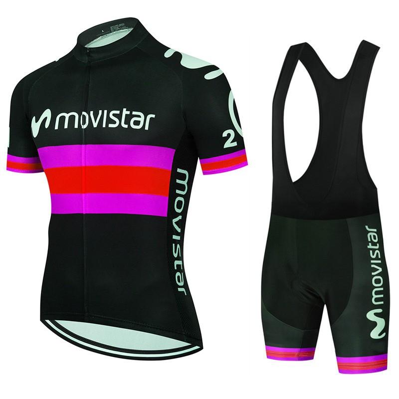Mens Cycling Jersey Bib Shorts Set 2026 Movistar Team Breathable Riding Kit Road Bike
