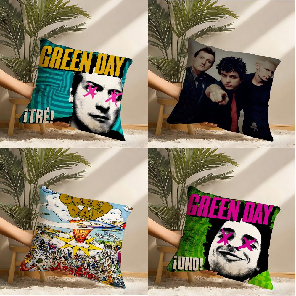 GGreen ROCK Day BAND Pillow Case Pillowcase Doublesided Printed Sofa Cushion Bedroom Headboard Pillow