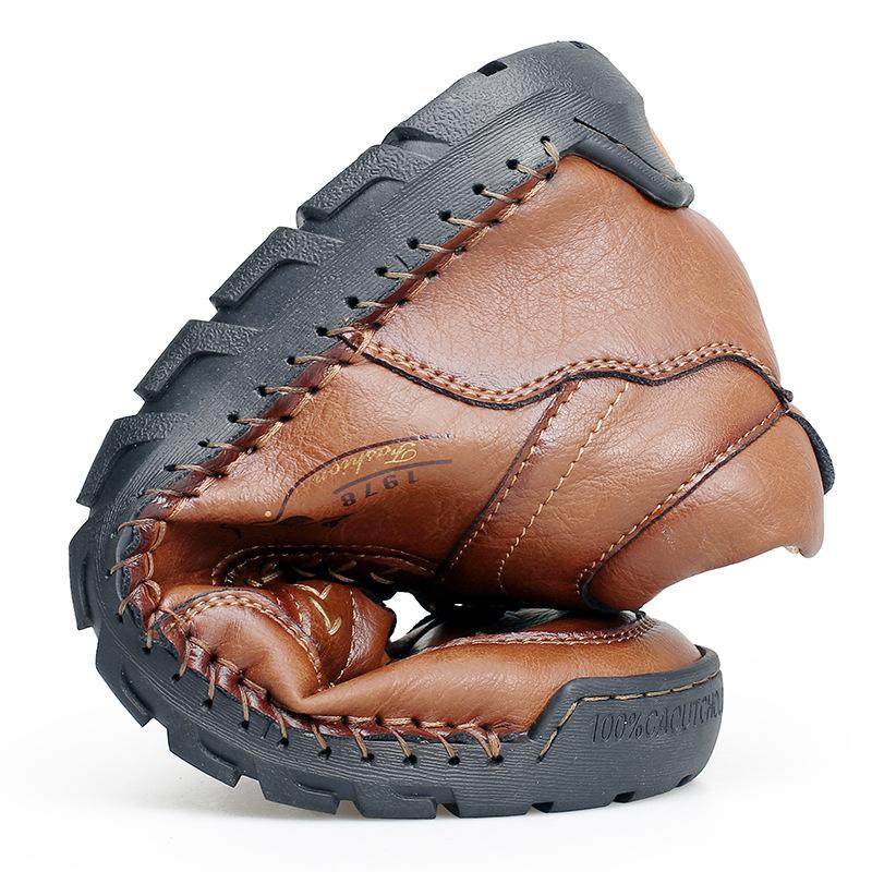 Мужская обувь большого размера ручной работы, полусапоги Мартин, повседневная обувь на плоской подошве, удобная обувь для ленивых, мужская обувь для вождения