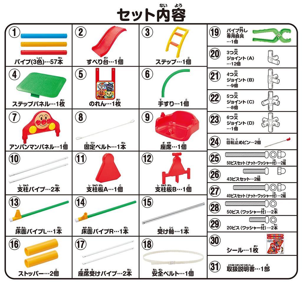 AGATSUMA Anpanman My Child Genius Swing Park DX Red для детей 2-5 лет