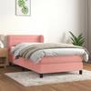 3127540 vidaXL Divan Bed with Mattress Pink 100x200 Cm Velvet