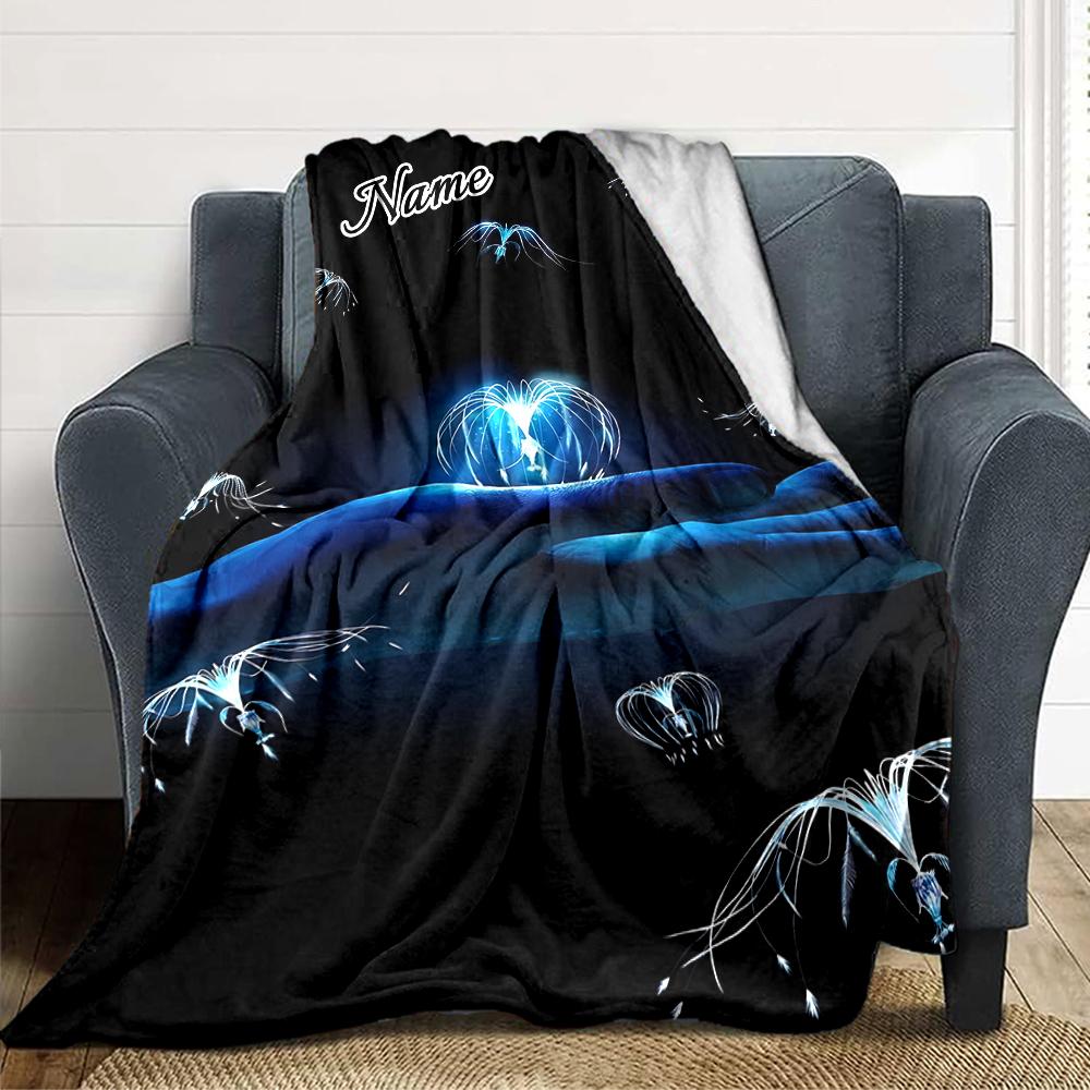 Custom Name Eerie Eye Shadows Party Blanket For Couch Bed Plush Cozy Fuzzy Blanket Super Soft Warm Blankets For Fall And Winter 0916283