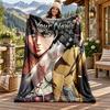 Attack on Titan Custom Name Flannel Blanket Personalized Soft Warm Plush Throw Blanket Customized Gift for Family Friends