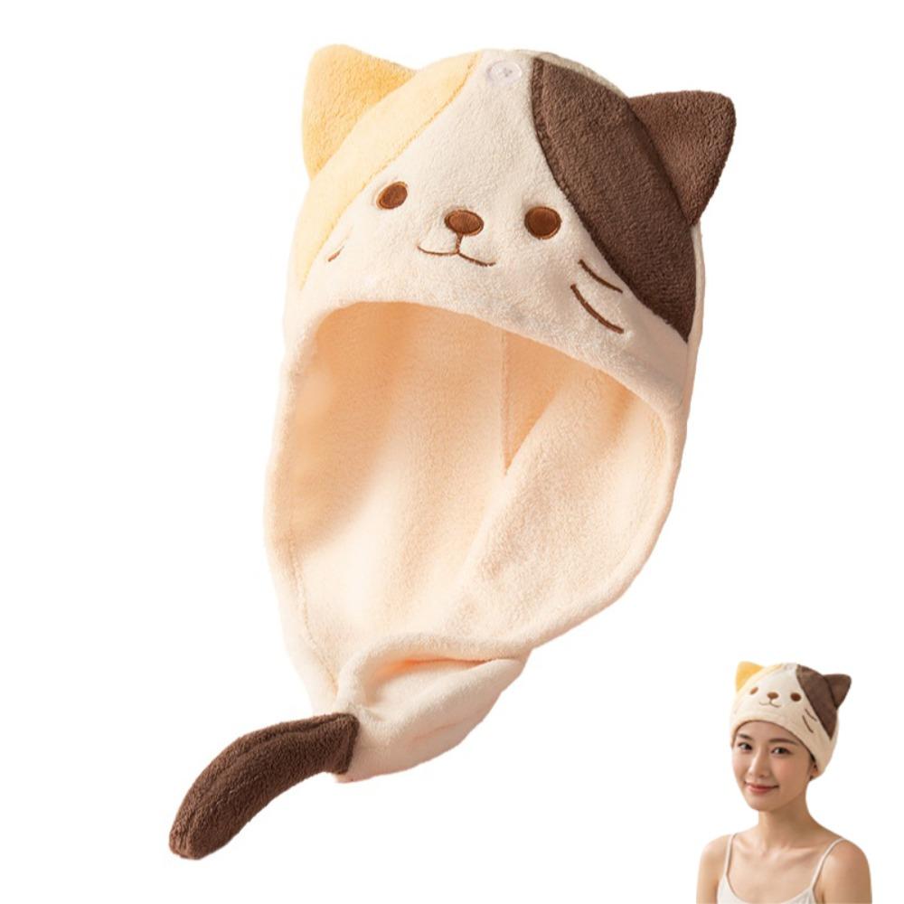 Soft Plush Hair Drying Cap Cartoon Shower Cap Cute Dry Hair Caps Hair