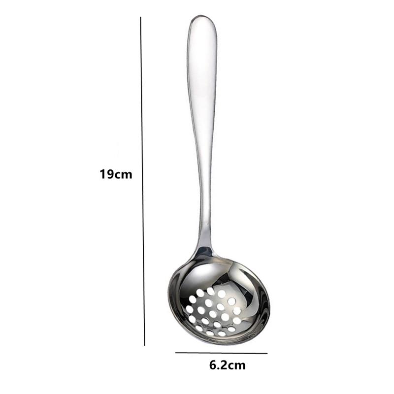 Корейская длинная ручка, глубокая ложка для супа, дуршлаг, нержавеющая сталь, сервировочная посуда для шведского стола, столовые ложки, кухонная утварь