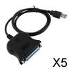 5x USB 2.0 To DB25 Parallel Printer LPT Adapter Cable 1284 for Laptop