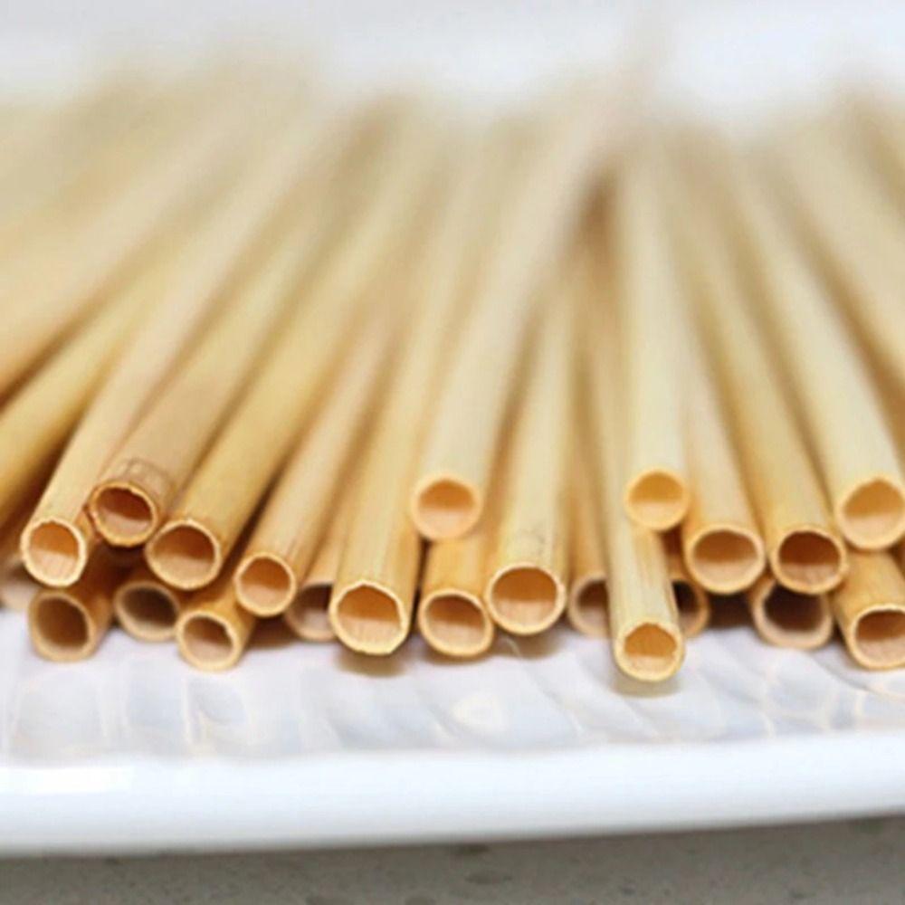 100Pcs Disposable Wheat Drinking Straws Eco-Friendly Degradable Straws Drinkware