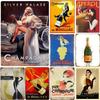 Silver Palate Champagne Vintage Retro Metal Tin Signs Vintage Wall Decor Metal Plaque Poster For Home Club Bar Pub Tavern Coffee