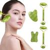 1 шт. Нефритовый массажный ролик для лица с двумя головками для похудения лица, натуральный камень Массажный Q0Z9